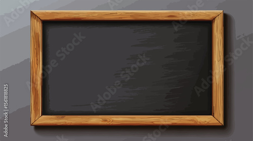 Modern Board Template with Wooden Frame in Flat Vector Style