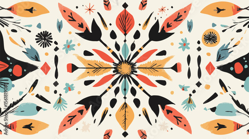Boho Chic Background Design Vector Illustration