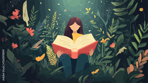 Modern Book Design Flat Vector Illustration