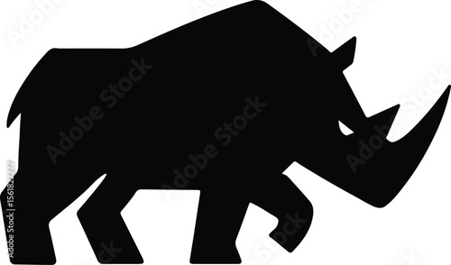 Silhouette rhinoceros wildlife animal conservation endangered species vector Illustrator
