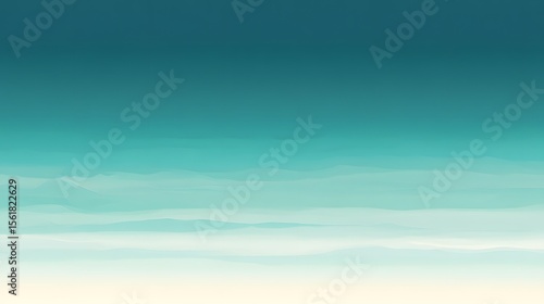 Serene Teal and White Abstract Landscape Digital Art