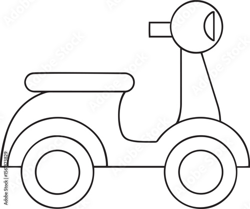 Modern and Clean Vehicle Editable Line Art Vector Icons, Vector illustration of stylish scooter line art transport logo or icon, creative scooter line vector icon illustration