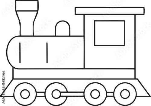 Modern and Clean Vehicle Editable Line Art Vector Icons, Vector illustration of stylish steam train line art transport logo or icon, creative steam train line vector icon illustration