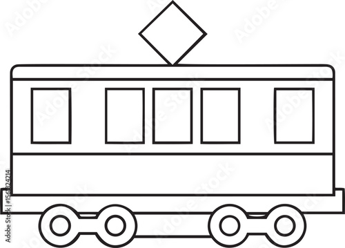 Modern and Clean Train Editable Line Art Vector Icons, Vector illustration of stylish train line art transport logo or icon, creative train line vector icon illustration