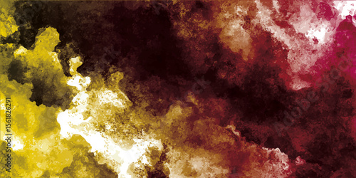 A purple and black backdrop with abundant smoke rising from both the top and bottom corners. abstract vintage randomly painted canvas, fabric with color paint spots and blots texture for design	