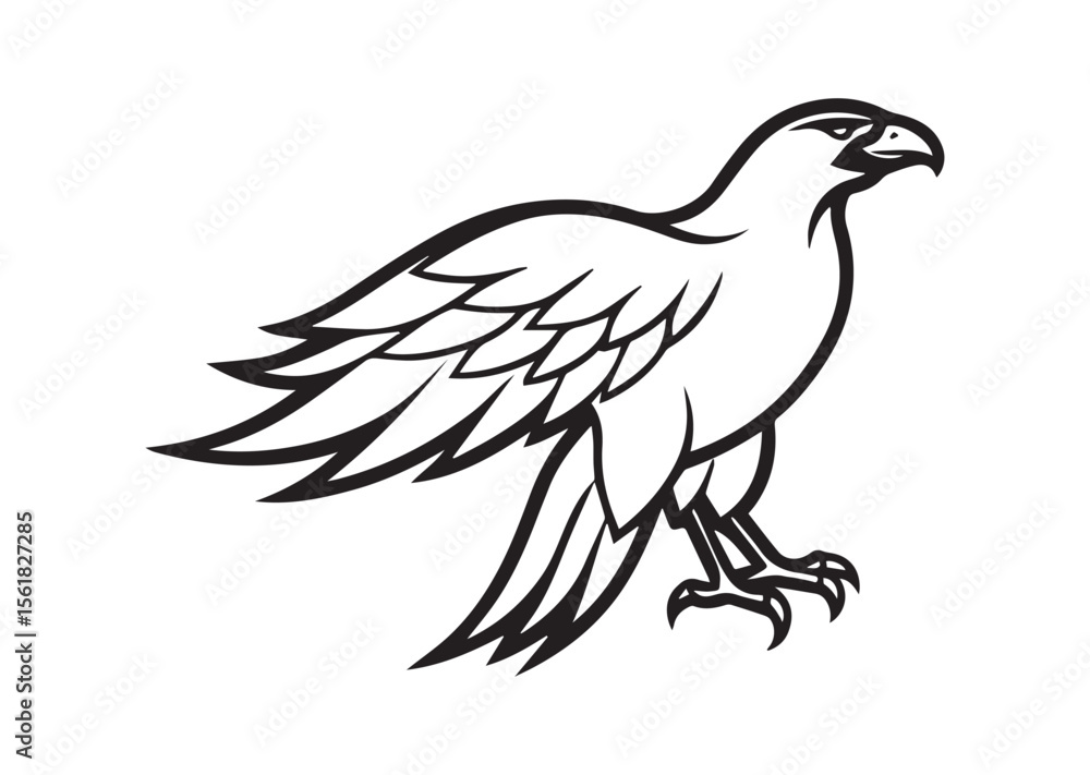 Obraz premium Bald eagle Silhouette, eagle Vector, eagle Icon Illustration