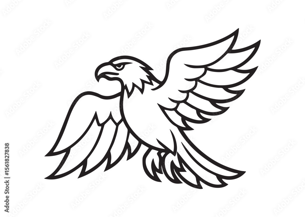 Fototapeta premium Bald eagle Silhouette, eagle Vector, eagle Icon Illustration