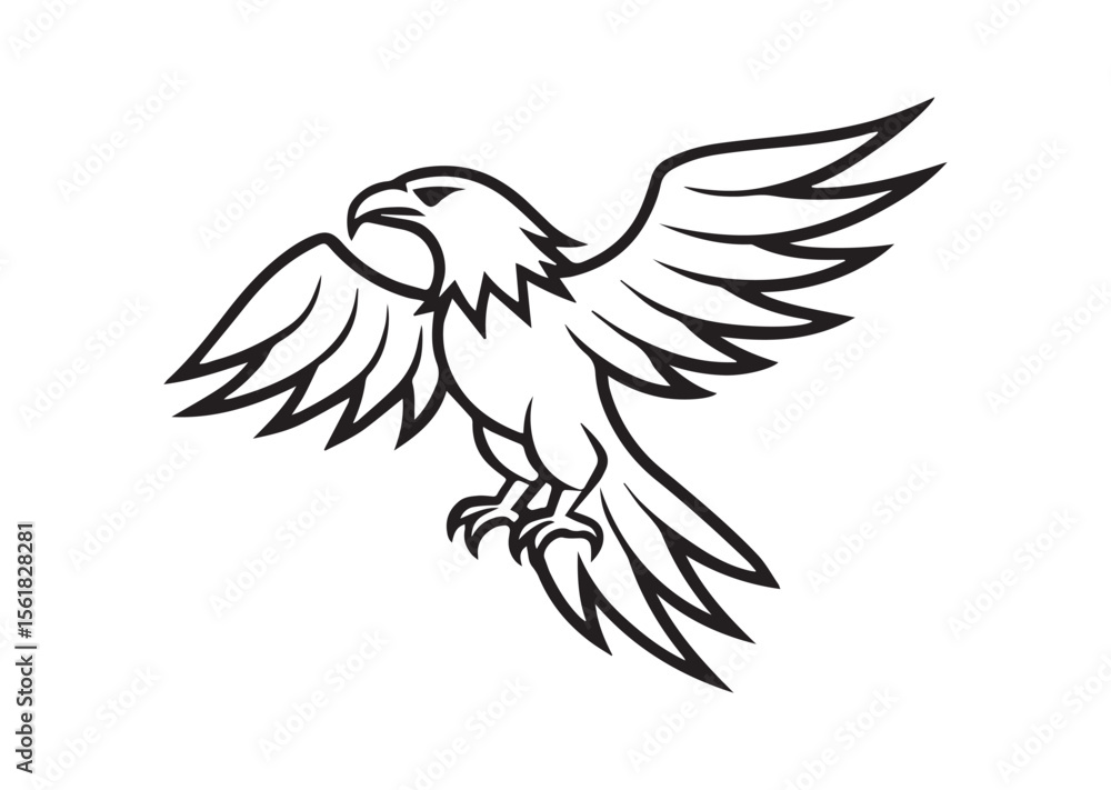 Obraz premium Bald eagle Silhouette, eagle Vector, eagle Icon Illustration