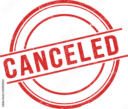 Canceled Round Stamp - Event or Order Cancellation Mark (AI Generative)
