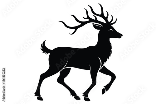 Wallpaper Mural Elegant silhouette of a majestic deer running with grace in a simplistic and modern vector design Torontodigital.ca