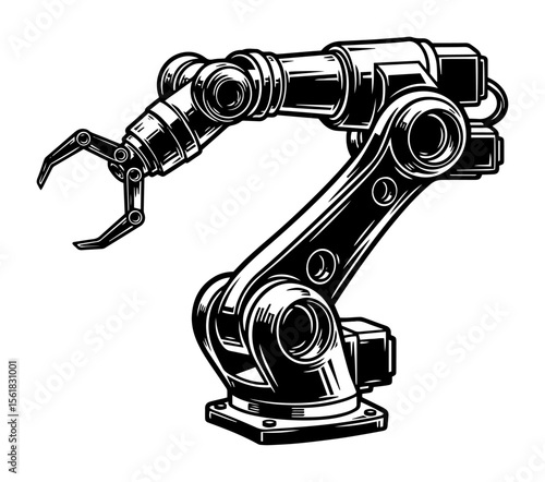 industrial robotic arm vector illustration