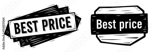 best price tags in grunge badge style vector