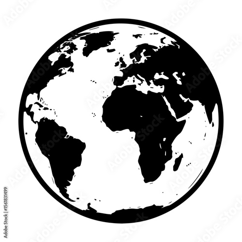 vector map of earth with africa and europe