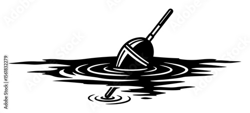 Fishing Bobber Ripples – Minimal Vector Icon