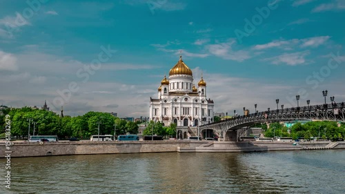 Aerial view of Cathedral of Christ the Saviour, Russia.