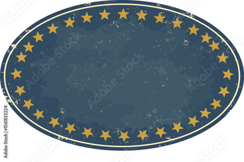 Distressed Oval Star Frame - AI Generative
