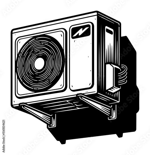 outdoor ac unit vector illustration