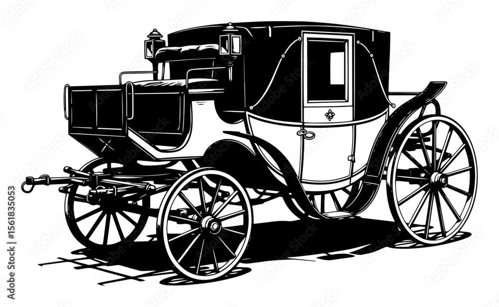 Fototapeta premium vintage horse carriage vector