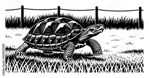 land tortoise walking vector