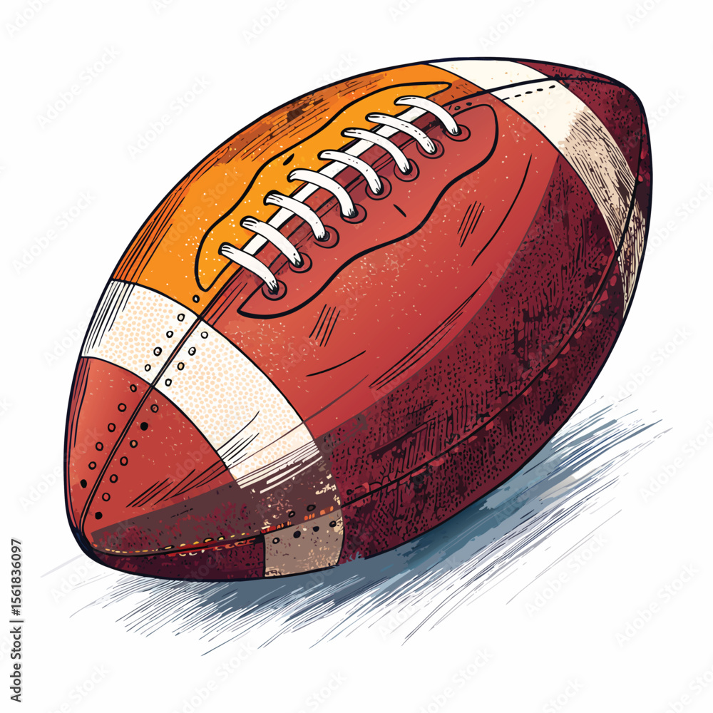 Obraz premium Rugby ball vector . Football american league logo isolated oval cartoon ball flat design