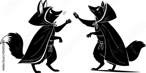 Anthropomorphic Fox Characters in Capes - Fantasy, Fable & Woodland Animals