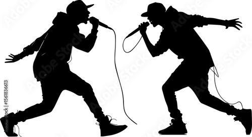 Rapper Performer Silhouette - Hip Hop Music and Live Mic Show