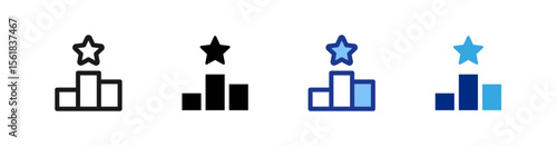 Podium star icons set.eps