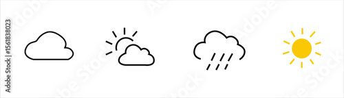 sun clouds rain lightning temperature snow moon wind rainbow thunderstorm fog hail heat cold thermometer night day showers sunset dawn umbrella celsius scale fahrenheit scale