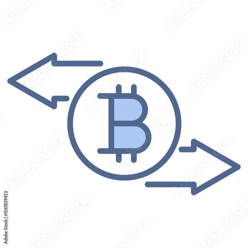 Cryptocurrency Transactions Blue Icon