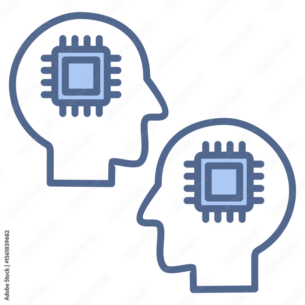 Digital Twin Blue Icon Digital Twin Blue Icon