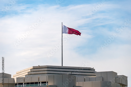 Fotografie The Emiri Diwan Palace, the center of government, in Doha, Qatar