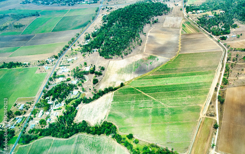 Photography Aerial view of agriculture fields near Sydney Airport, Australia, Dec 2019