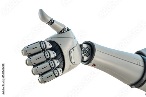 Robotic Hand Showing Thumbs Up Gesture - AI Approval and Future 