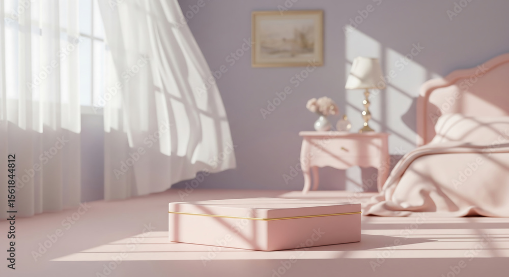 Fototapeta premium A podium in a modern living room
