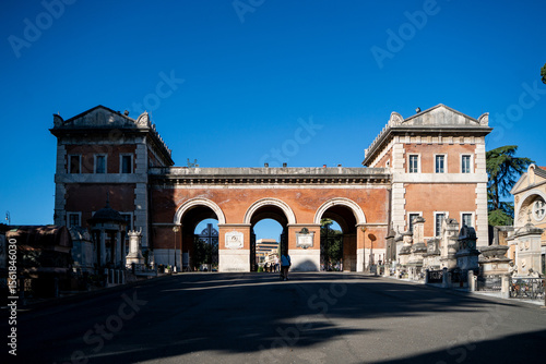Entrance to cemetery in the center of the Rome, Italy