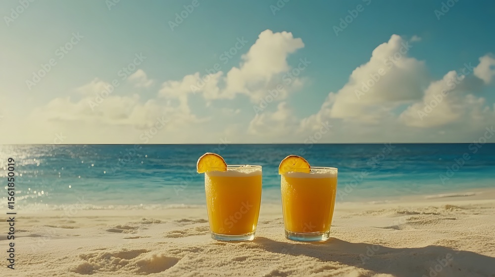 Tropical Beach Drinks Summer Vacation Cocktails Ocean View Tropical Beach Drinks Summer Vacation Cocktails Ocean View