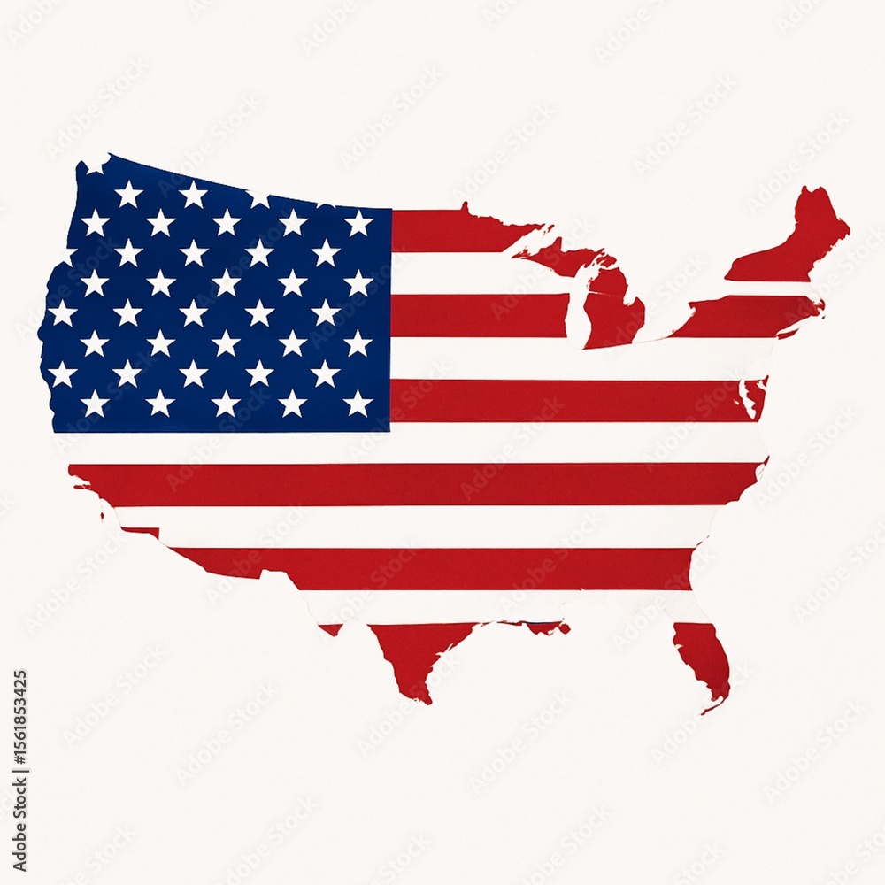 American flag and country map American flag and country map