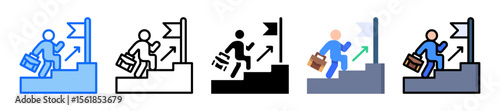 Career Path Icon Set Collection Multiple Style