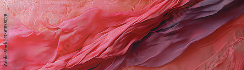 Elegant red and pink fabric and draped texture, Gold flecked texture fabric with texture pattern.