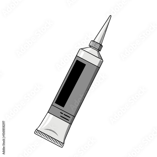 vector illustration of silicone sealant tube with nozzle on transparent background
