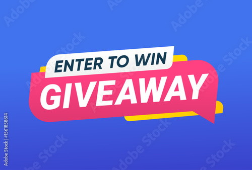 Giveaway Enter to Win Announcement label vector design