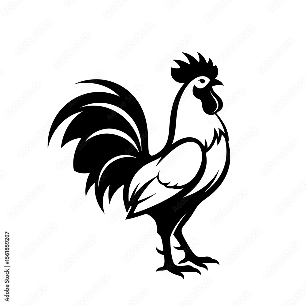 bold vector silhouette illustration of a rooster bold vector silhouette illustration of a rooster