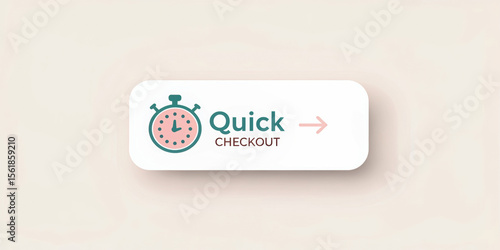 Button for quick checkout with timer graphic.