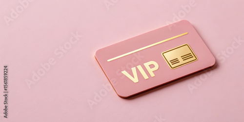 VIP card on a pink background, symbolizing exclusivity and luxury.