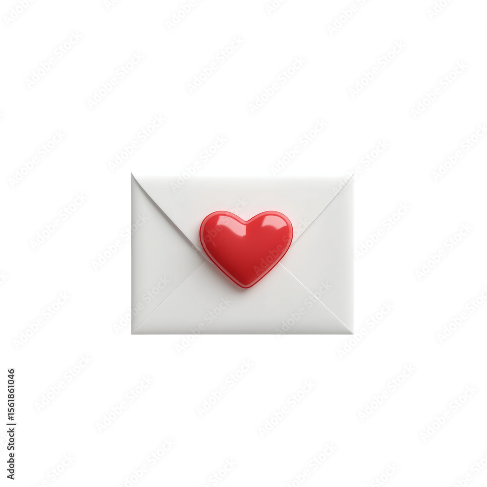 Love letter with heart symbol on envelope for romance concepts Love letter with heart symbol on envelope for romance concepts