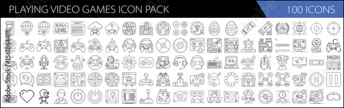 one hundred Gaming Line Icons for Streamers & Game Developers