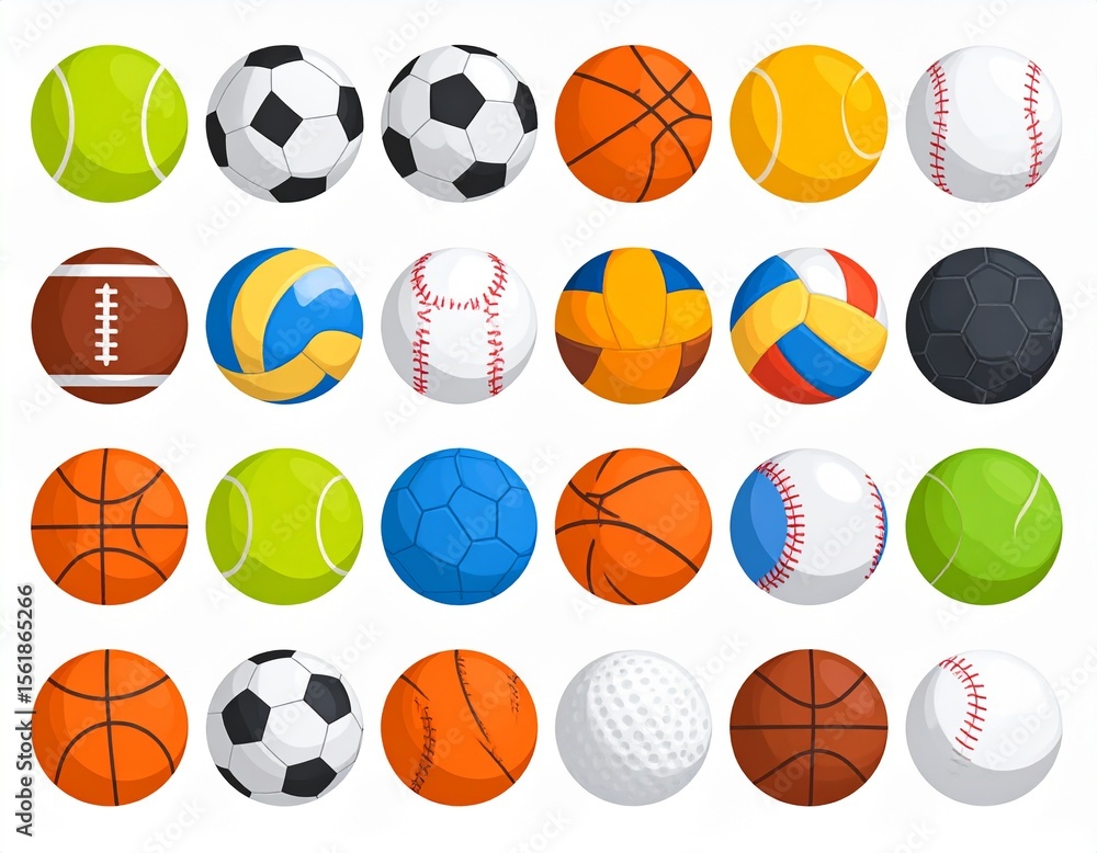 Sports Ball Icon Set Collection Sports Ball Icon Set Collection