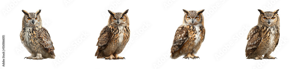 Majestic owls captured in portraits wildlife sanctuary nature natural habitat animal behavior cut out set png Majestic owls captured in portraits wildlife sanctuary nature natural habitat animal behavior cut out set png