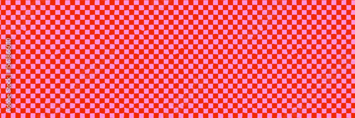 Distorted checker pattern seamless background in red and pink with rough squares for retro abstract grid look. Playful vibe for fabric, wrapping paper, prints. Drag to swatches panel to use