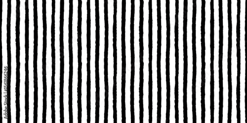 Horizontal seamless pattern with hand drawn chalk textured vertical lines. Contrast background with sketchy scribble stripes in black and white colors. Abstract vector seamless wallpaper